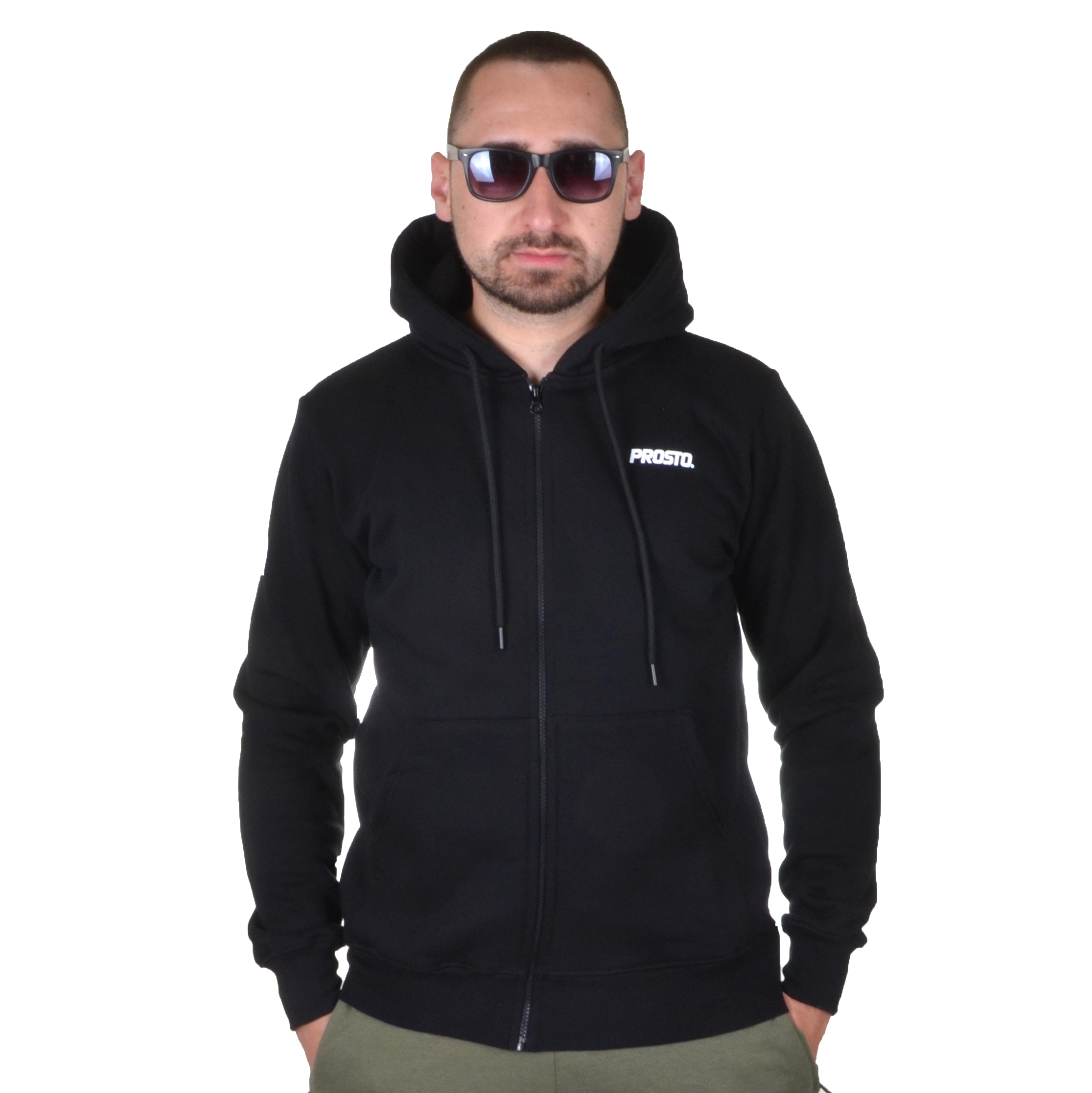 PROSTO. KLASYK BLUZA Z KAPTUREM ZIP BAZIK CZARNA