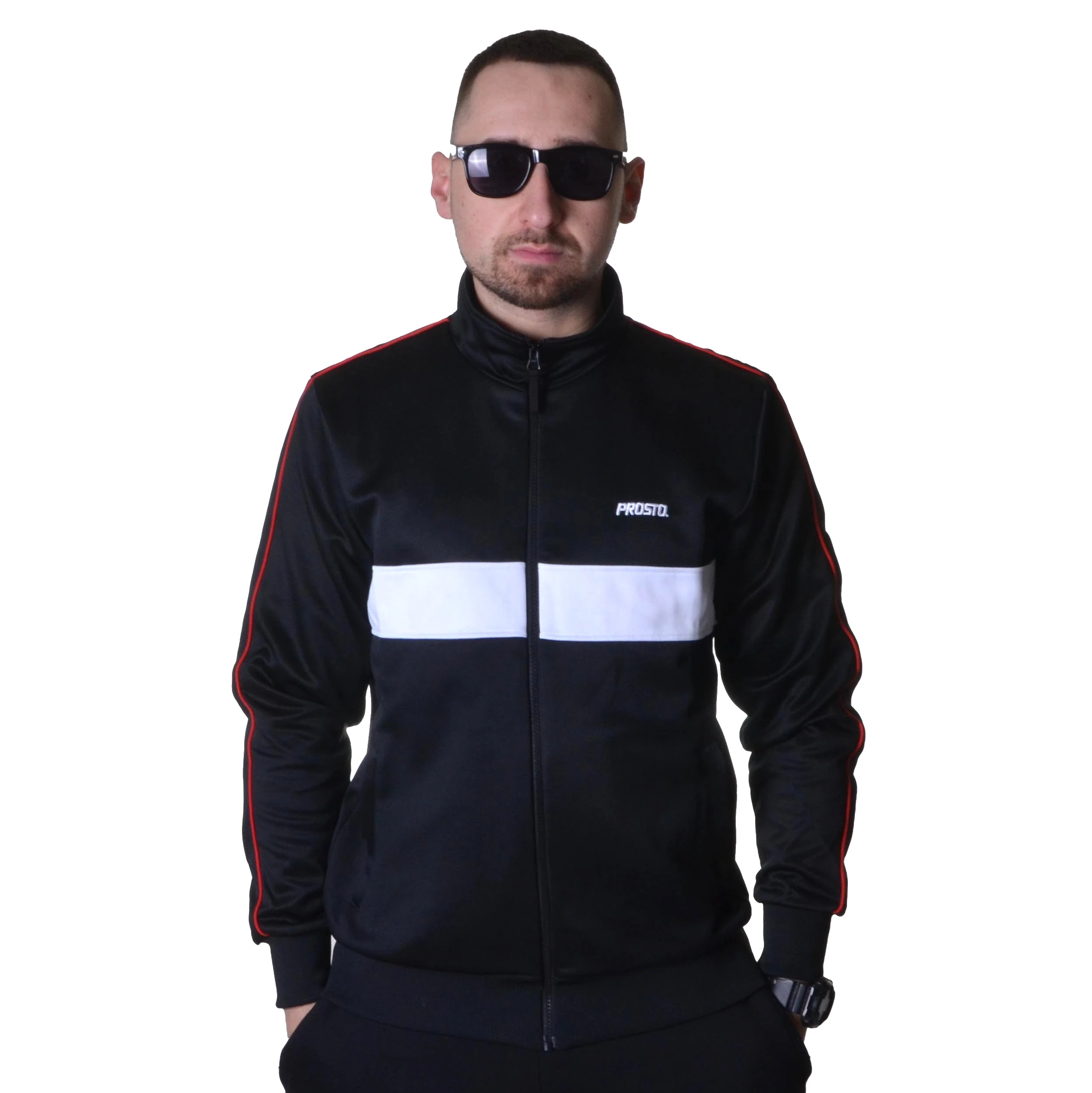 PROSTO. KLASYK BLUZA BEZ KAPTURA ZIP TRACKTOP WALDEN CZARNA