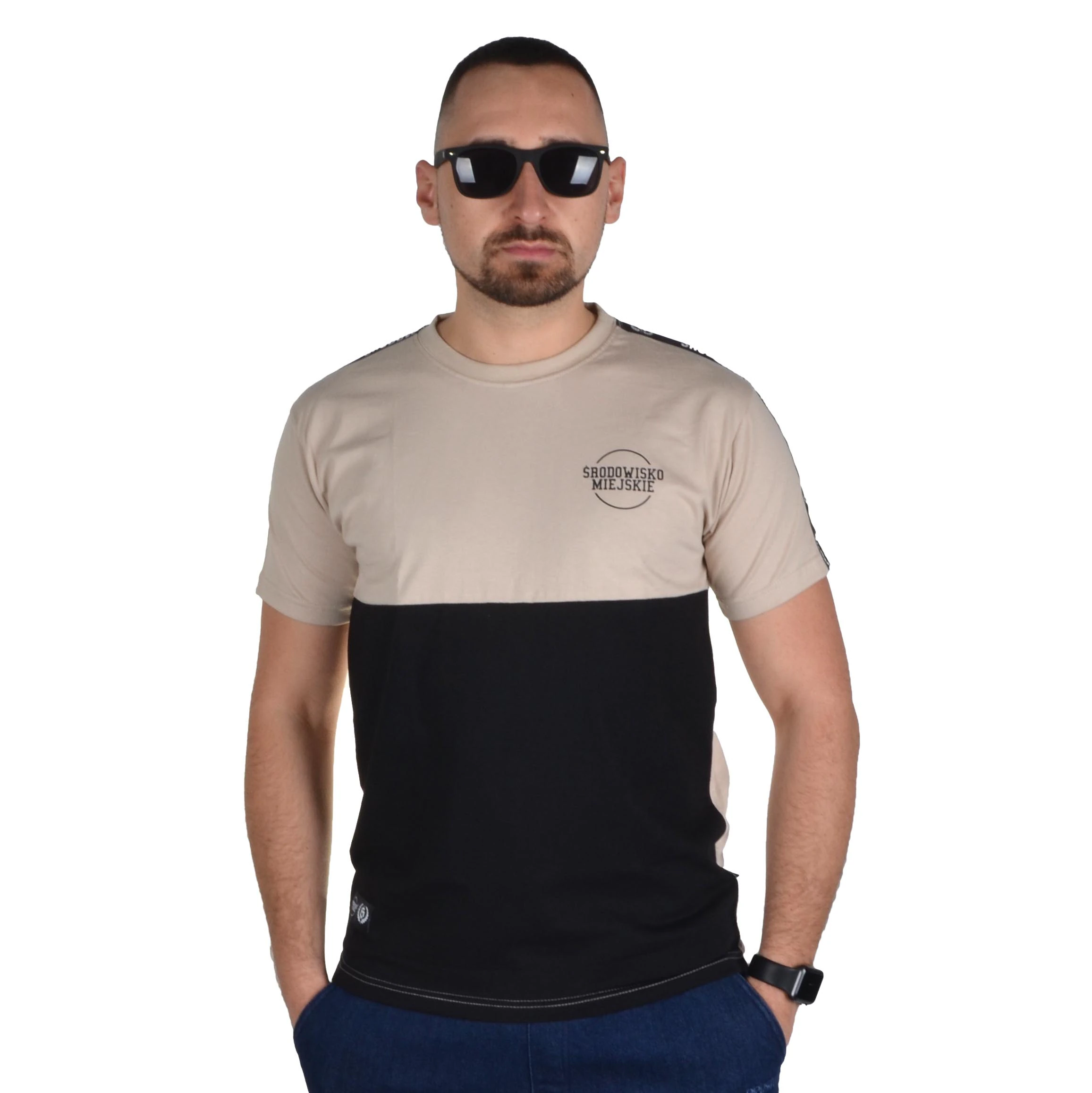 ŚRODOWISKO MIEJSKIE KOSZULKA CLASSIC SMALL BEŻOWA CZARNA