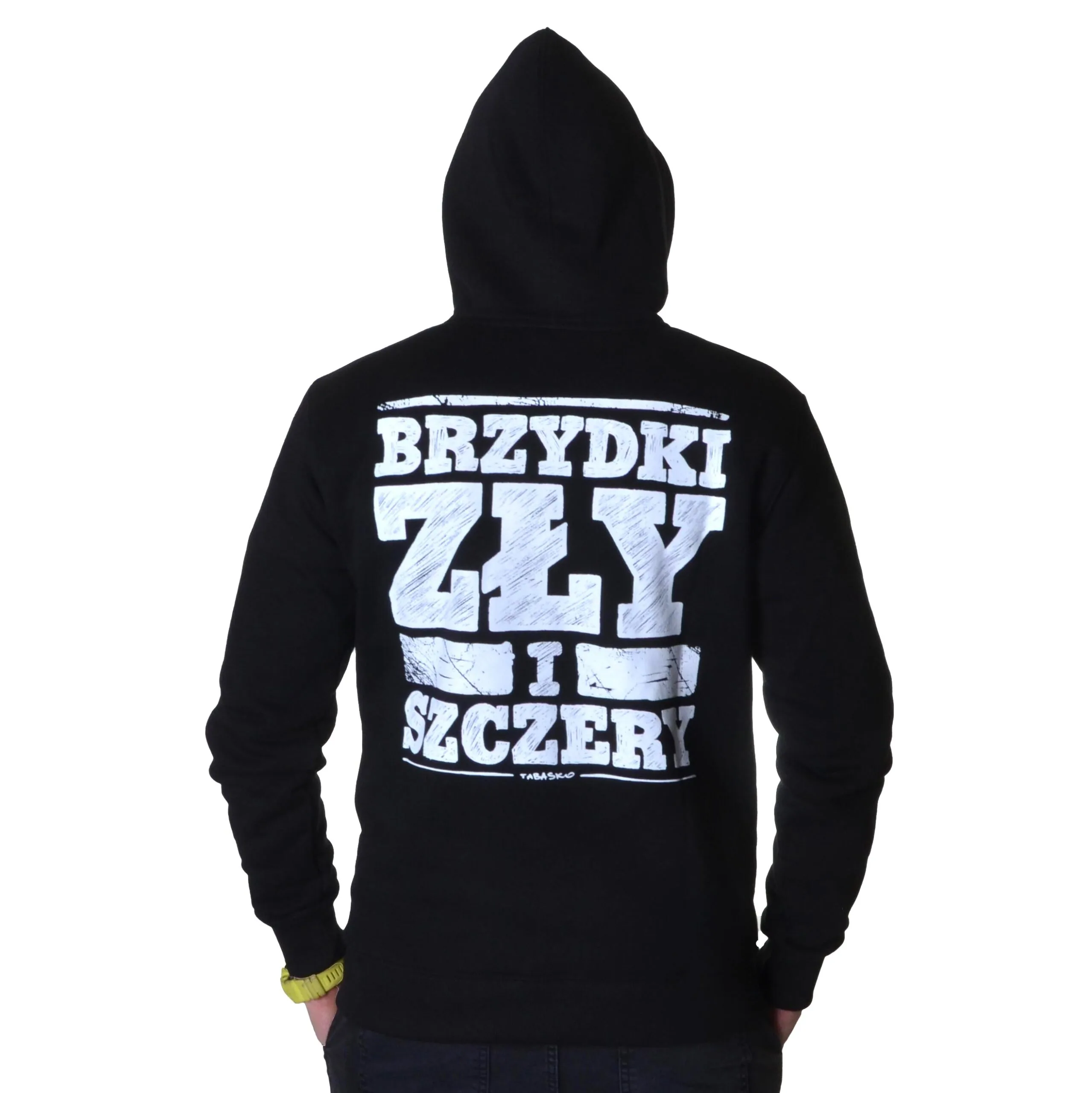 TABASKO BLUZA Z KAPTUREM BZS BRZYDKI ZŁY I SZCZERY CZARNA
