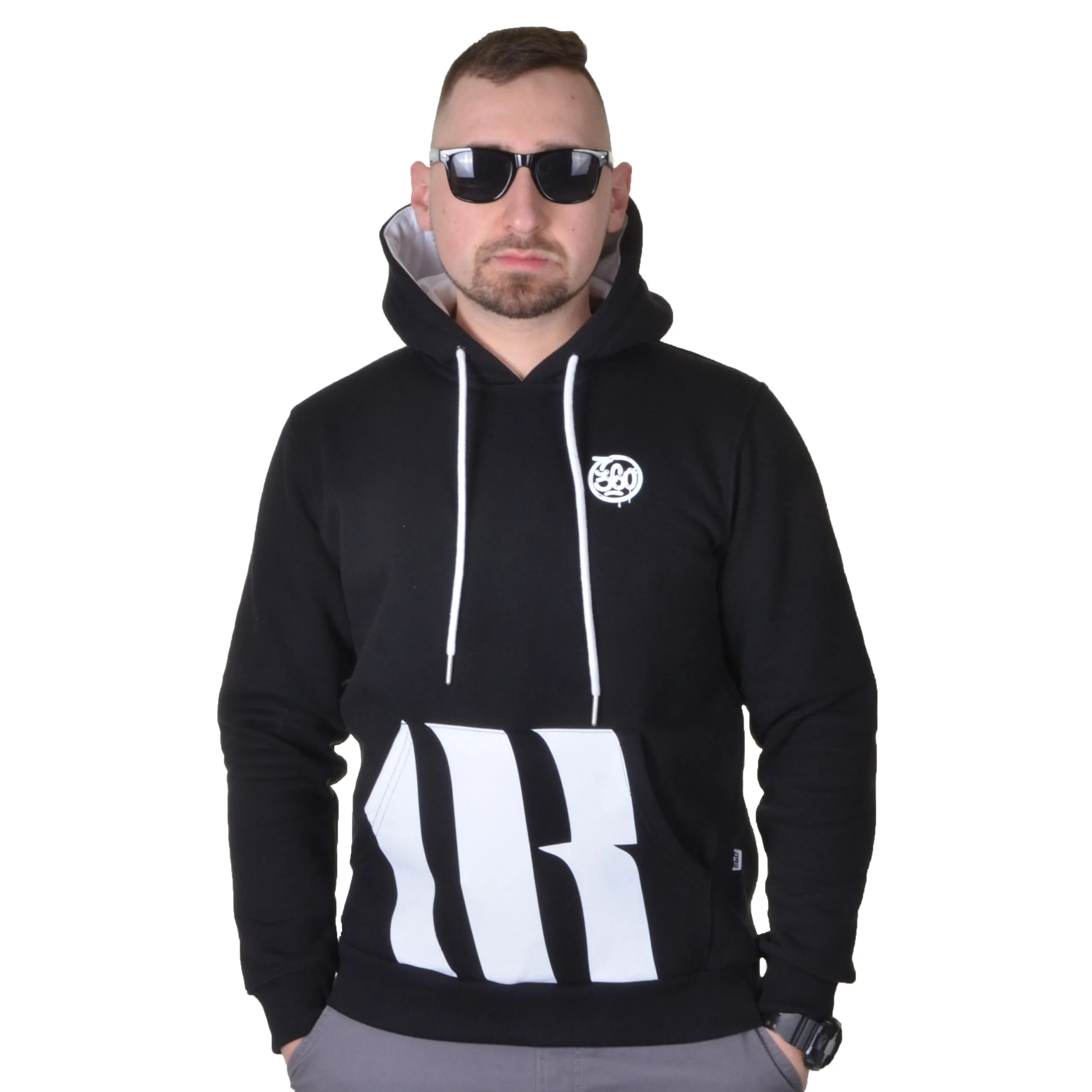 360 STOPNI BLUZA Z KAPTUREM MR KANGOROO CZARNA