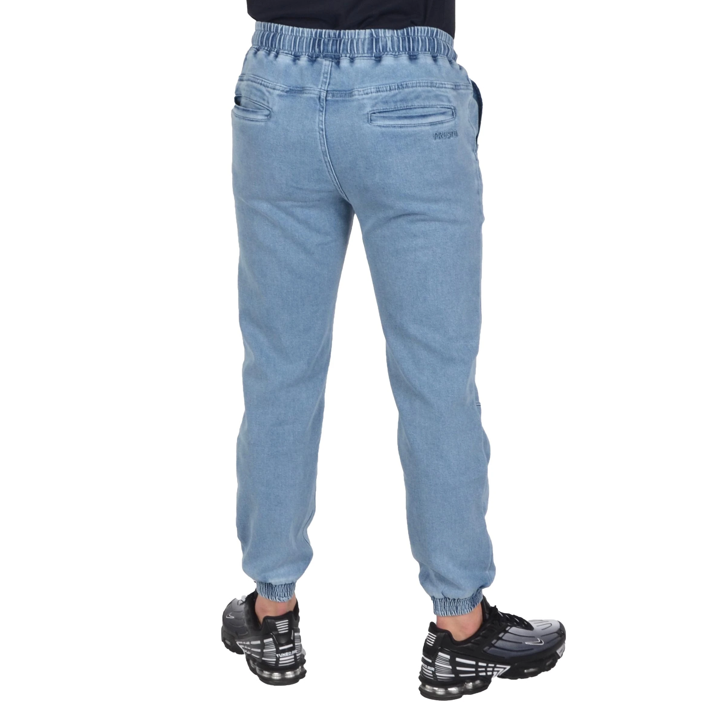 PROSTO. KLASYK SPODNIE JOGGER JEANS PAZY JASNE NIEBIESKIE