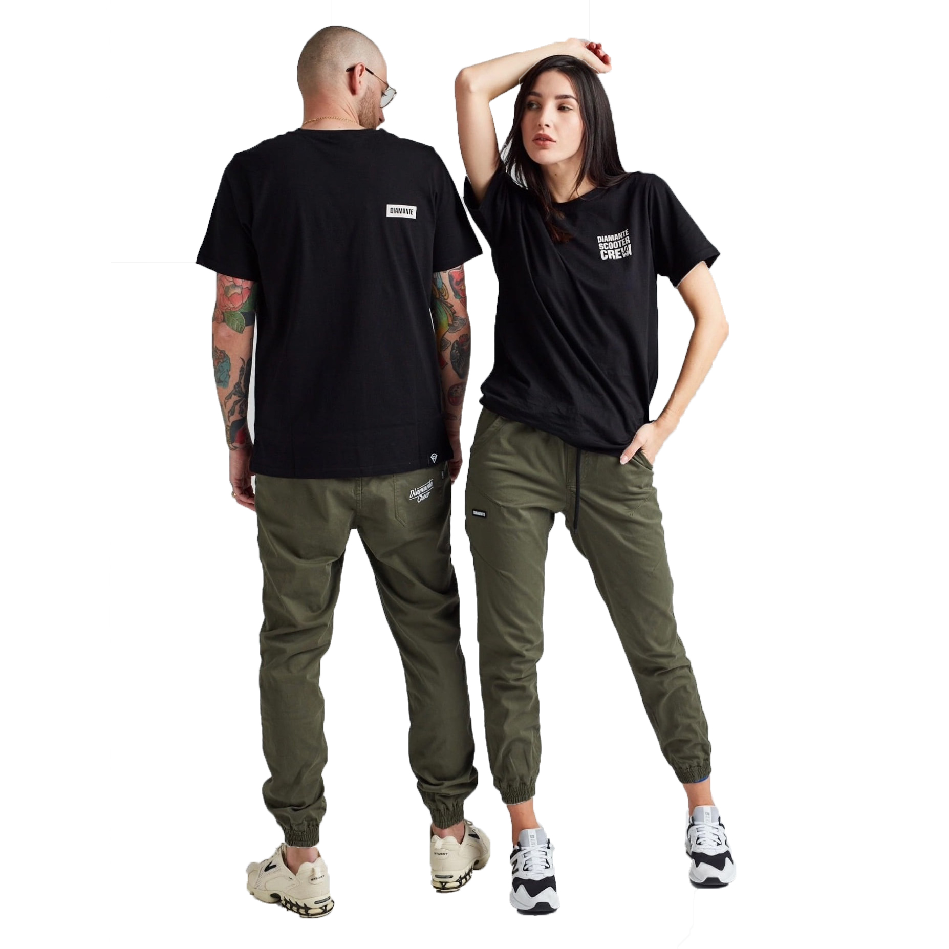 DIAMANTE WEAR SPODNIE JOGGER CREW KHAKI