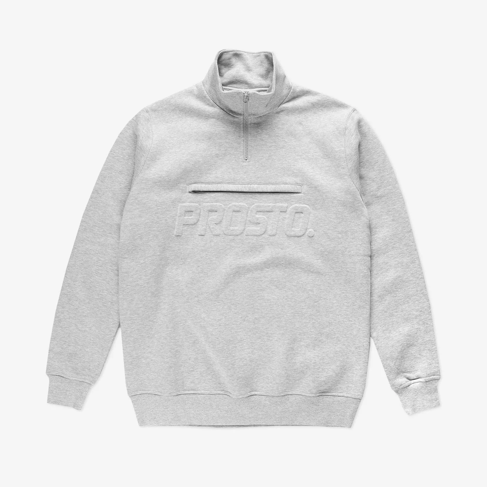 PROSTO. KLASYK BLUZA BEZ KAPTURA HALF ZIP ZIPPER SZARA
