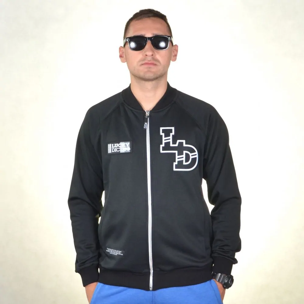 LUCKY DICE BLUZA BEZ KAPTURA SLIPPERY ZIP CZARNA
