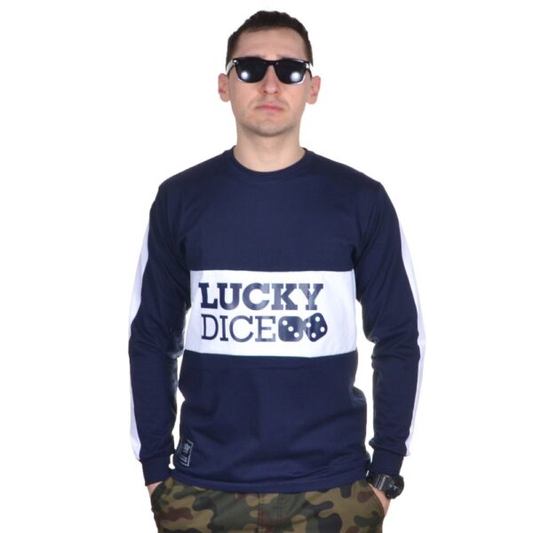 LUCKY DICE LONGSLEEVE STRIPE CUT GRANATOWY