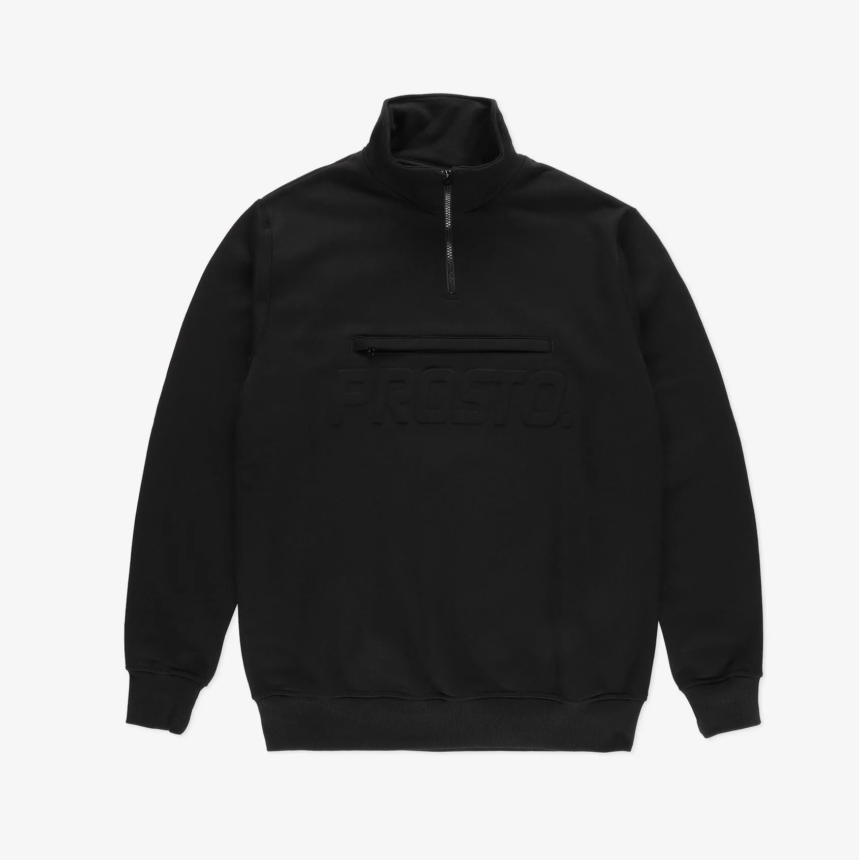 PROSTO. KLASYK BLUZA BEZ KAPTURA HALF ZIP ZIPPER CZARNA