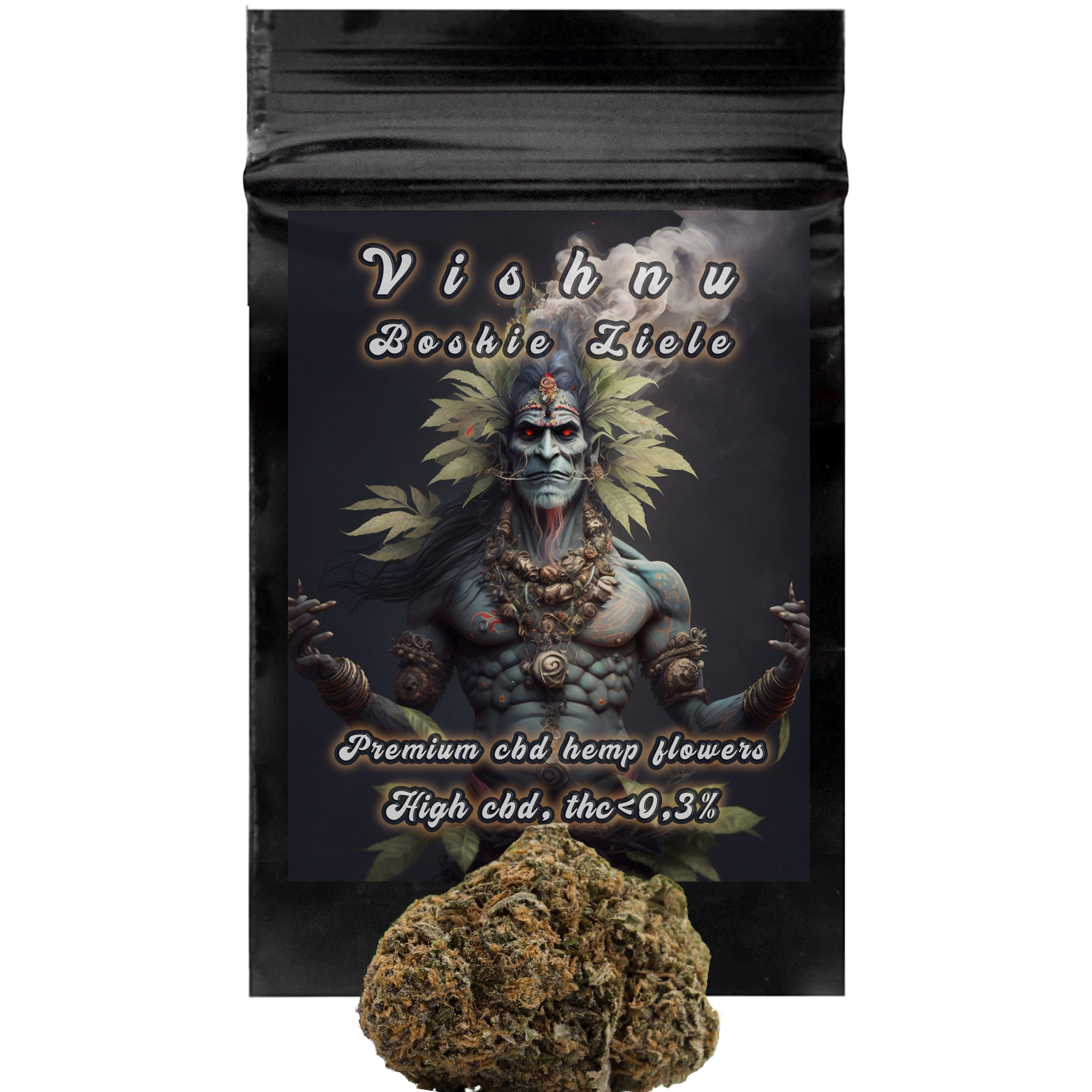 SUSZ KONOPNY CBD BOSKIE ZIELE VISHNU <45% CBD 0,3% THC